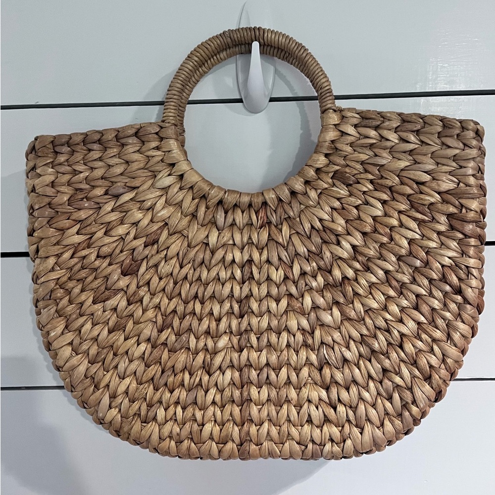 Putu Ratan Wicker Basket Woven Tote Bag